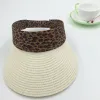 Wholesale of leopard-print hats, summer folding hollow hats, sunshade straw hats, sun protection and UV protection beach hats details Picture